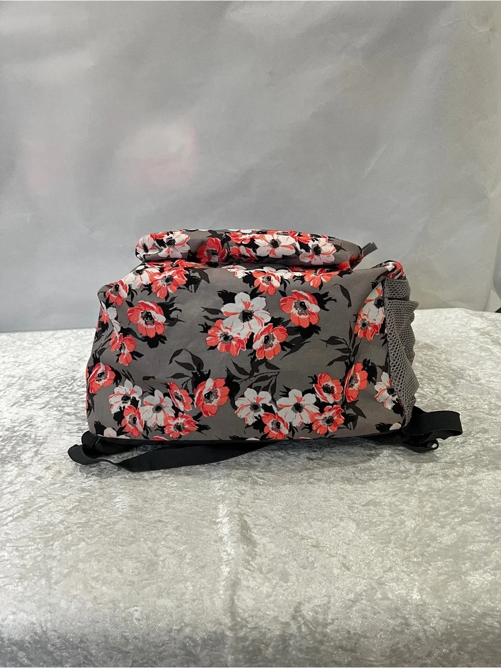 JanSport Large Student Backpack Gray Coral Floral Fit 15